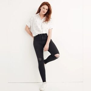 Madewell Tall 9" Mid-Rise Skinny Jeans in Black Sea